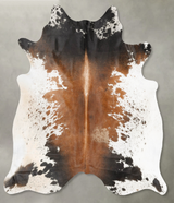 Chocolate and White X-Large Brazilian Cowhide Rug 6'10"H x 6'7"W #B27179 by Hudson Hides
