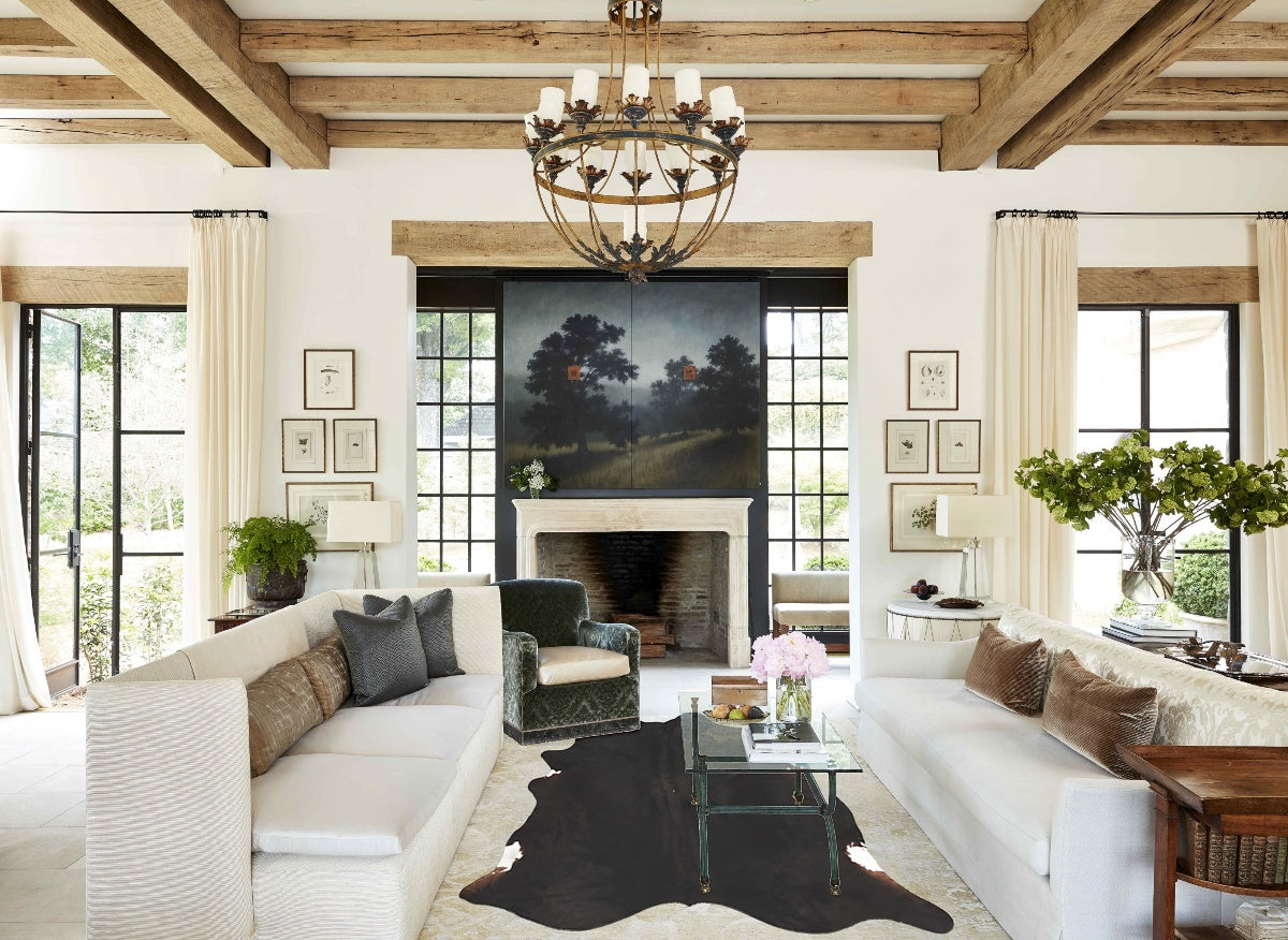 Solid Black Cowhide Rug #B2718