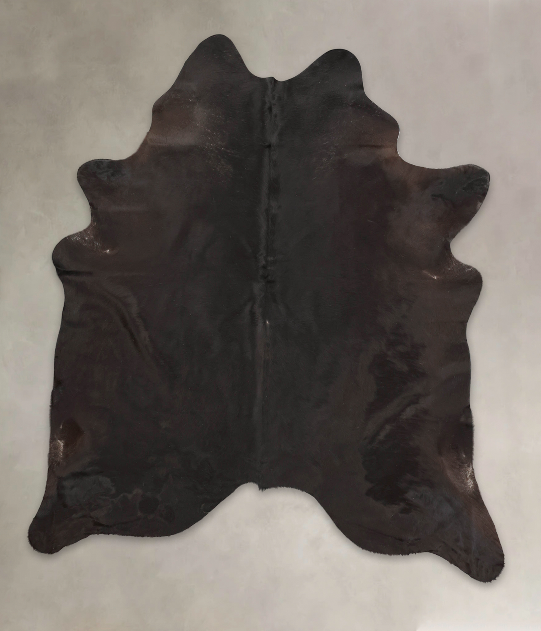 Solid Black XX-Large Brazilian Cowhide Rug 7'8"H x 6'6"W #B2719 by Hud