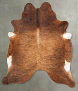 Medium Brindle XX-Large Brazilian Cowhide Rug 7'8"H x 6'7"W #B27219 by Hudson Hides