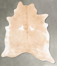 Beige and White XX-Large Brazilian Cowhide Rug 8'1"H x 6'10"W #B27234 by Hudson Hides
