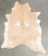 Beige and White XX-Large Brazilian Cowhide Rug 8'1"H x 6'10"W #B27234 by Hudson Hides