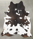 Chocolate and White XX-Large Brazilian Cowhide Rug 9'2"H x 7'7"W #B27245 by Hudson Hides