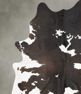 Chocolate and White XX-Large Brazilian Cowhide Rug 9'2"H x 7'7"W #B27245 by Hudson Hides