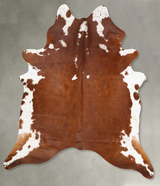 Brown and White Regular XX-Large Brazilian Cowhide Rug 8'6"H x 7'1"W #B27246 by Hudson Hides