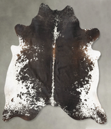 Salt and Pepper Black XX-Large Brazilian Cowhide Rug 7'8"H x 7'2"W #B27268 by Hudson Hides