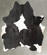 Black and White X-Large Brazilian Cowhide Rug 7'2"H x 6'3"W #B27270 by Hudson Hides