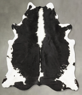 Black and White XX-Large Brazilian Cowhide Rug 8'1"H x 6'11"W #B27274 by Hudson Hides