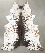 Salt and Pepper Brown X-Large Brazilian Cowhide Rug 7'9"H x 6'2"W #B27293 by Hudson Hides