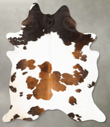 Chocolate and White X-Large Brazilian Cowhide Rug 7'9"H x 6'0"W #B27298 by Hudson Hides