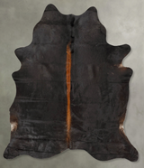 Solid Black X-Large Brazilian Cowhide Rug 7'8"H x 6'2"W #B27320 by Hudson Hides