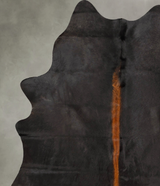 Solid Black X-Large Brazilian Cowhide Rug 7'8"H x 6'2"W #B27320 by Hudson Hides