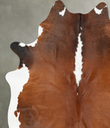 Chocolate and White XX-Large Brazilian Cowhide Rug 8'7"H x 7'1"W #B27324 by Hudson Hides