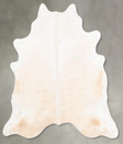 Ivory with Beige XX-Large Brazilian Cowhide Rug 7'5"H x 6'11"W #B27325 by Hudson Hides