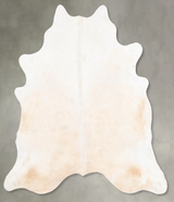 Ivory with Beige XX-Large Brazilian Cowhide Rug 7'5"H x 6'11"W #B27325 by Hudson Hides