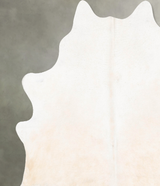 Ivory with Beige XX-Large Brazilian Cowhide Rug 7'5"H x 6'11"W #B27325 by Hudson Hides