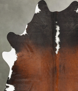 Chocolate and White XX-Large Brazilian Cowhide Rug 8'5"H x 7'2"W #B27338 by Hudson Hides