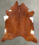 Brown and White Regular XX-Large Brazilian Cowhide Rug 8'2"H x 7'3"W #B27339 by Hudson Hides
