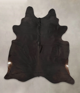 Solid Black XX-Large Brazilian Cowhide Rug 8'1"H x 7'1"W #B2734 by Hudson Hides