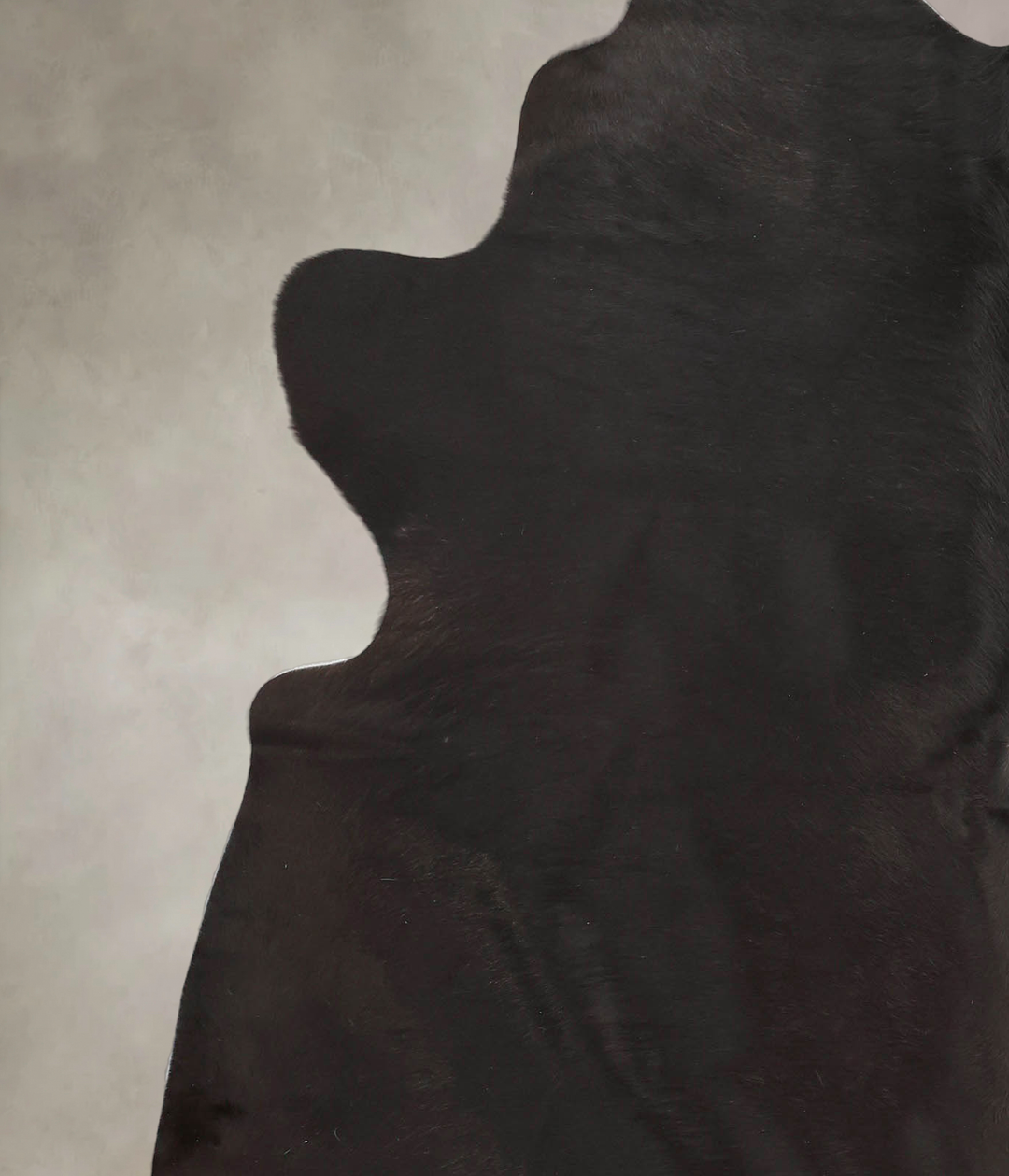 Solid Black XX-Large Brazilian Cowhide Rug 8'1"H x 7'1"W #B2734 by Hud