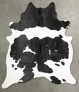 Black and White XX-Large Brazilian Cowhide Rug 9'0"H x 7'4"W #B27347 by Hudson Hides