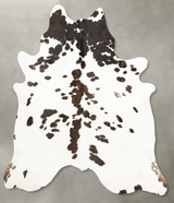 Chocolate and White XX-Large Brazilian Cowhide Rug 7'9"H x 7'0"W #B27350 by Hudson Hides