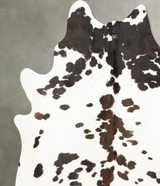 Chocolate and White XX-Large Brazilian Cowhide Rug 7'9"H x 7'0"W #B27350 by Hudson Hides