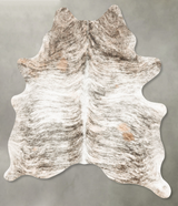 Grey Brindle X-Large Brazilian Cowhide Rug 7'1"H x 5'9"W #B27352 by Hudson Hides
