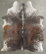 Salt and Pepper Brown X-Large Brazilian Cowhide Rug 7'8"H x 5'7"W #B27356 by Hudson Hides