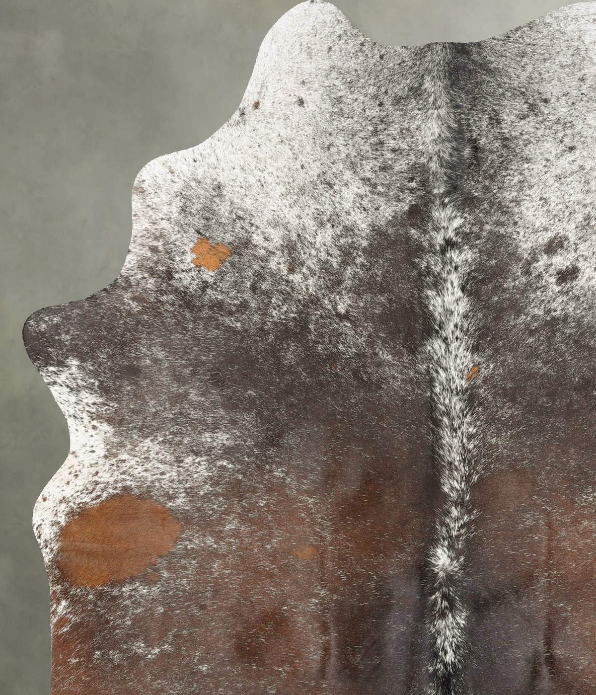 Salt and Pepper Brown X-Large Brazilian Cowhide Rug 7'8"H x 5'7"W #B27356 by Hudson Hides