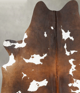 Chocolate and White X-Large Brazilian Cowhide Rug 7'4"H x 6'0"W #B27358 by Hudson Hides