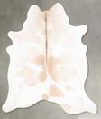 Beige and White XX-Large Brazilian Cowhide Rug 8'2"H x 6'10"W #B27367 by Hudson Hides