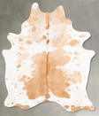Beige and White XX-Large Brazilian Cowhide Rug 8'2"H x 6'3"W #B27368 by Hudson Hides