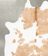 Beige and White XX-Large Brazilian Cowhide Rug 8'6"H x 6'10"W #B27370 by Hudson Hides