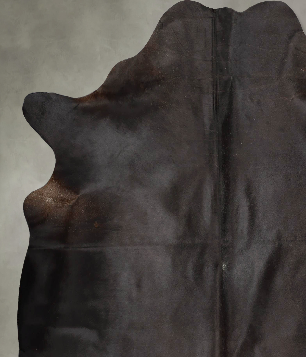 Solid Black X-Large Brazilian Cowhide Rug 6'10"H x 6'2"W #B27378 by Hudson Hides