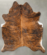 Medium Brindle Large Brazilian Cowhide Rug 6'7"H x 5'8"W #B27387 by Hudson Hides