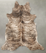 Grey Brindle X-Large Brazilian Cowhide Rug 7'3"H x 6'6"W #B27398 by Hudson Hides