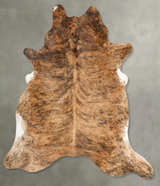 Medium Brindle XX-Large Brazilian Cowhide Rug 8'0"H x 7'2"W #B27400 by Hudson Hides