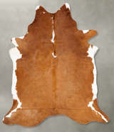 Brown and White Regular XX-Large Brazilian Cowhide Rug 8'0"H x 6'7"W #B27401 by Hudson Hides