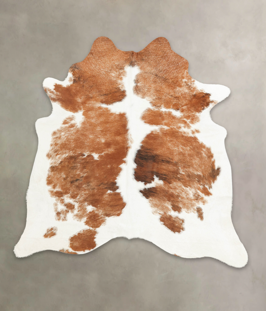 Brown and White X-Large Brazilian Cowhide Rug 6'9"H x 6'8"W #B2741 by Hudson Hides