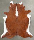 Brown and White Regular XX-Large Brazilian Cowhide Rug 7'8"H x 6'7"W #B27417 by Hudson Hides