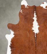 Brown and White Regular XX-Large Brazilian Cowhide Rug 7'8"H x 6'7"W #B27417 by Hudson Hides