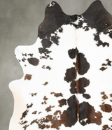 Chocolate and White X-Large Brazilian Cowhide Rug 7'6"H x 6'5"W #B27429 by Hudson Hides