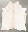 Ivory with Beige X-Large Brazilian Cowhide Rug 7'2"H x 5'11"W #B27430 by Hudson Hides