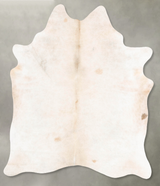 Ivory with Beige X-Large Brazilian Cowhide Rug 7'2"H x 5'11"W #B27430 by Hudson Hides