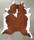 Brown and White Regular XX-Large Brazilian Cowhide Rug 8'2"H x 6'10"W #B27434 by Hudson Hides