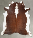 Brown and White Regular XX-Large Brazilian Cowhide Rug 8'2"H x 7'3"W #B27435 by Hudson Hides