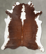 Brown and White Regular XX-Large Brazilian Cowhide Rug 8'2"H x 7'3"W #B27435 by Hudson Hides