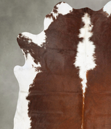 Brown and White Regular XX-Large Brazilian Cowhide Rug 8'2"H x 7'3"W #B27435 by Hudson Hides