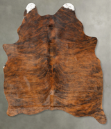 Medium Brindle Large Brazilian Cowhide Rug 6'10"H x 5'1"W #B27436 by Hudson Hides
